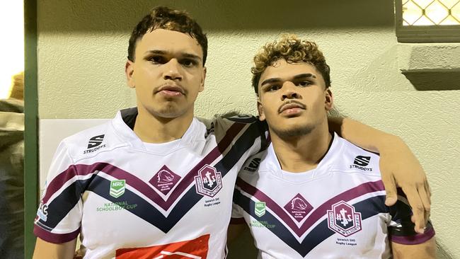 Cherbourg boys Tarell Indich (left) and Chris Simpson (right) have been top notch in 2024.