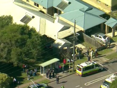 Aerial view of the scene at Oxley. Picture: 9 News