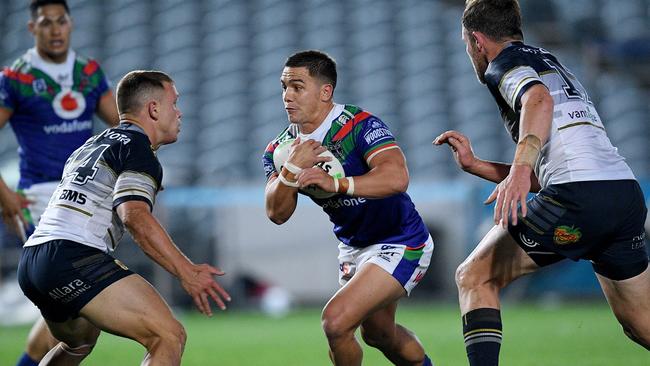 Kodi Nikorima starred for the Warriors in their win over the Cowboys. Picture: Dan Himbrechts/AAP