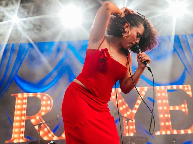 British artist Raye performs at Laneway Festival in Brisbane on Saturday, February 3, 2024. Picture: Bianca Holderness