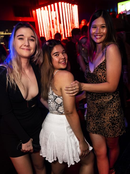 Nikieta Carleton, Kiara Sydney and Lina Valerie at Shooters Nightclub.