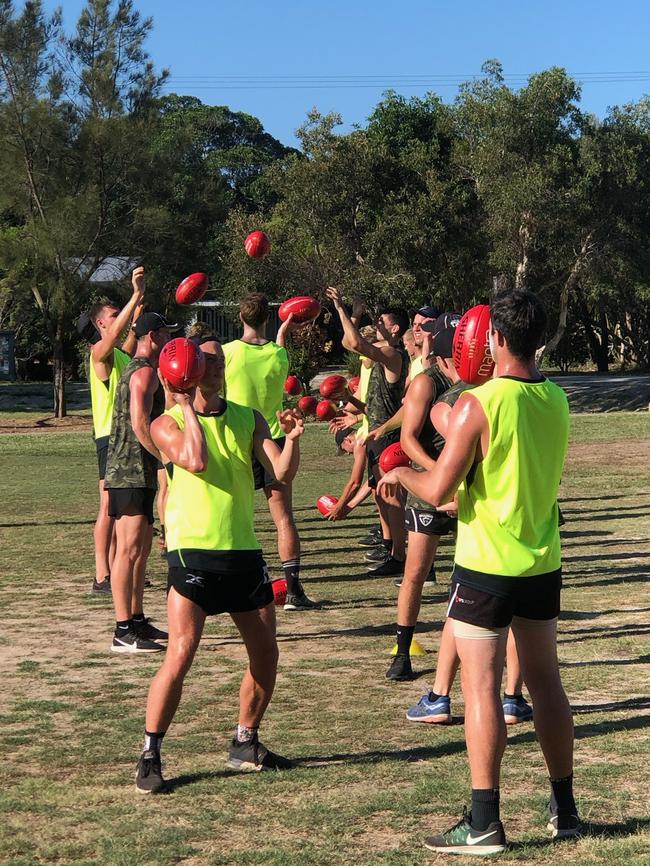 Southport Sharks pre-season training camp at North Stradbroke Island. Picture: Supplied.