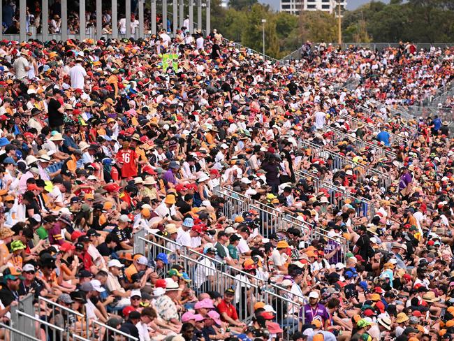 Fans flcoked to Albert Park for the qualifying session on Saturday. Picture: William West