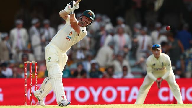 Travis Head attacks the English bowling on Thursday. Picture: Getty Images