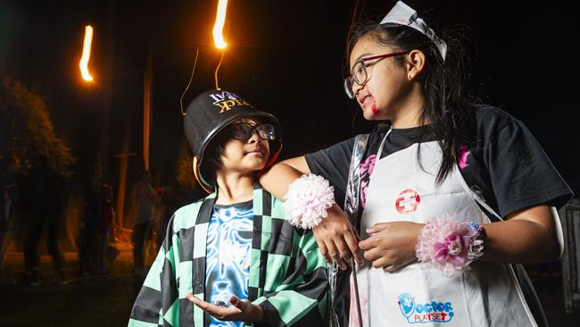 Titus and Alexandra Chuntic on Halloween, Thursday, October 31, 2024. Picture: Kevin Farmer