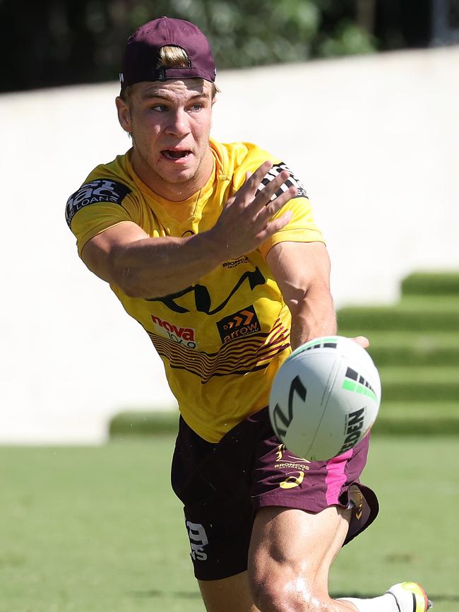 Young gun Blake Mozer is also waiting in the wings and appears to be the Broncos’ best long-term option at hooker. Picture: Liam Kidston.