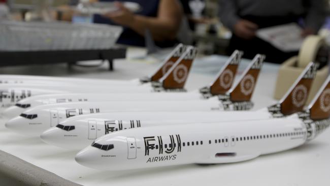 A row of models for Fiji Airways.