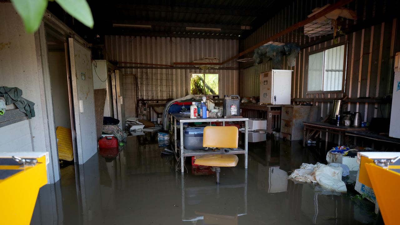 Indigenous man Ivan Kapeen had to be rescued from his shed on Caralamo Island near Maclean after waters inundated his property. Picture: Toby Zerna