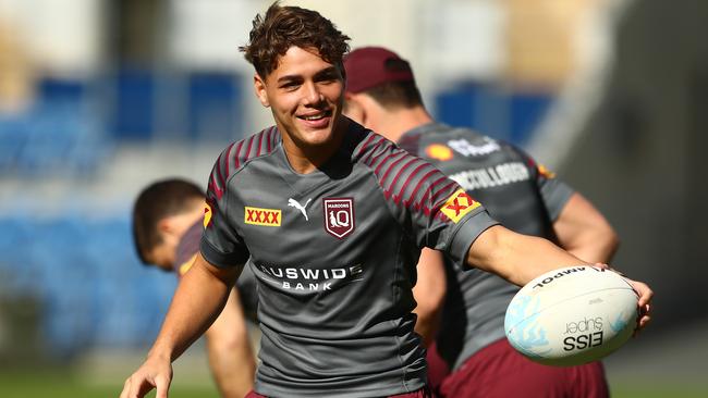 The panicked Maroons picked seven-game rookie Reece Walsh to save them after their Origin I defeat. Picture: Chris Hyde/Getty Images