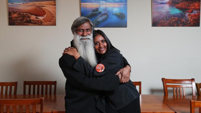 Mike Dutta, picture with his daughter Zelinda Sherlock, has join the election race as an independent candidate in Clark. Picture: NIKKI DAVIS-JONES