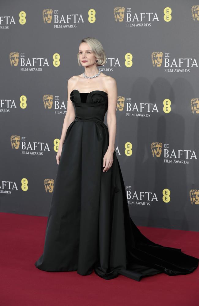 Carey Mulligan wears Dior as she hits the BAFTA red carpet. Picture: Getty Images