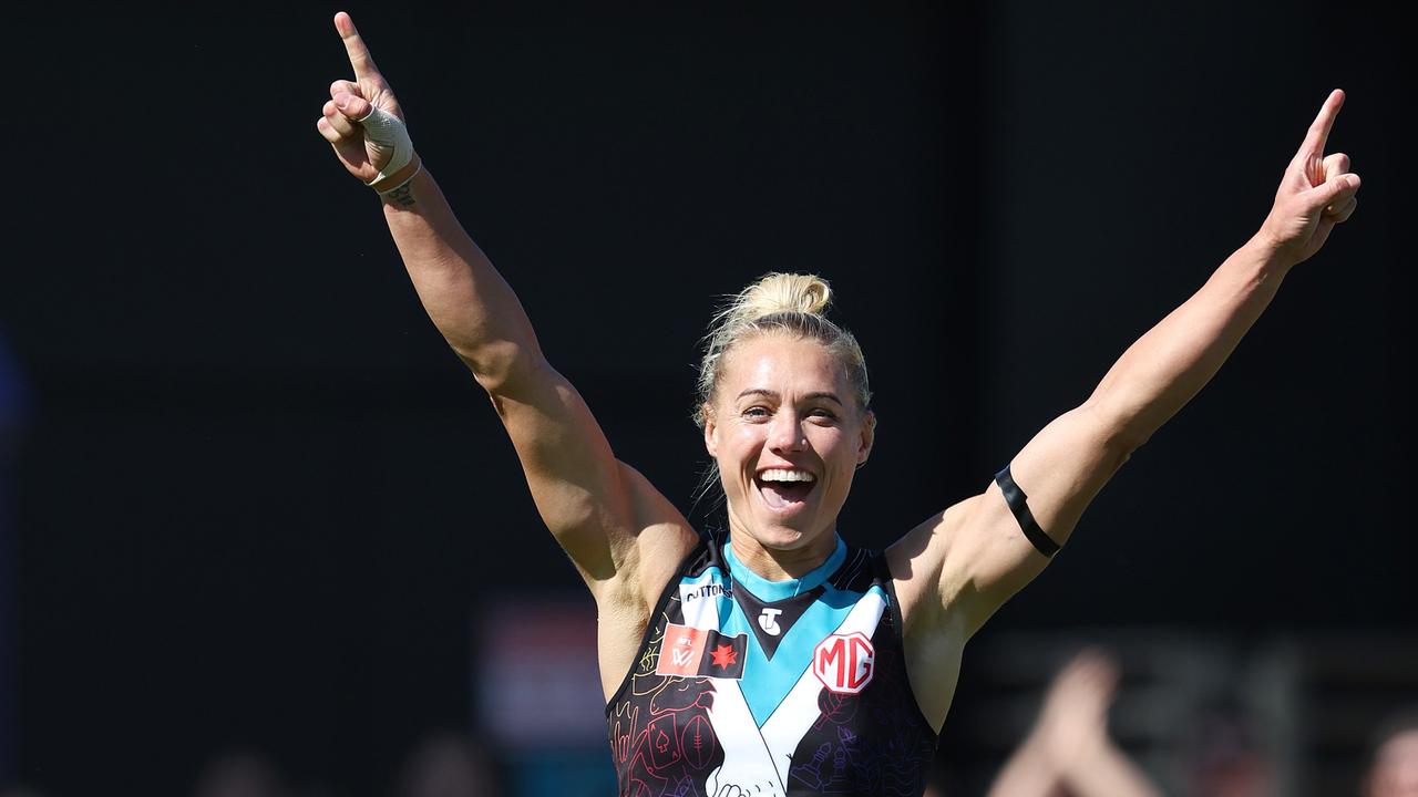 Erin Phillips got the send-off she deserved on Saturday afternoon. Picture: Sarah Reed/AFL Photos