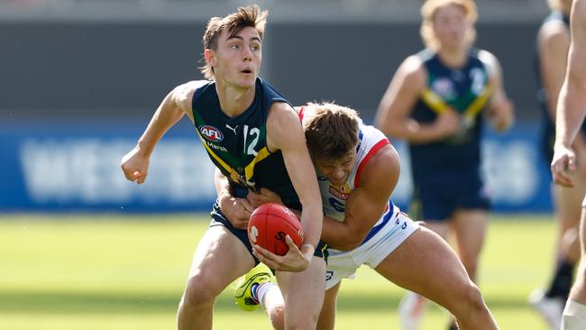 Projected early draft pick Jagga Smith has a ‘chip on his shoulder’ about his size, and says a strong stint for Richmond in the VFL showed he could mix it with bigger bodies. Picture: Michael Willson / Getty Images