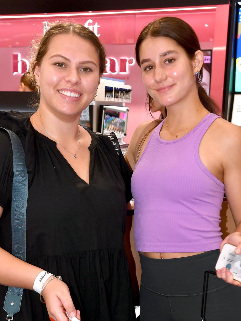 Sophie Meyerkort and Ella Horn at the opening of Sephora Indooroopilly. Picture: John Gass