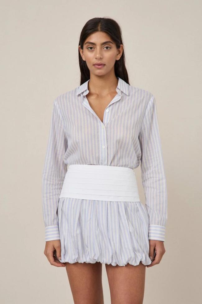 Maggie Marilyn cream blue mini skirtShop now for $395