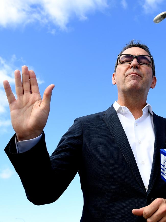 Liberal leader Steven Marshall in Port Jervis on Wednesday. Picture: AAP /Tracey Nearmy