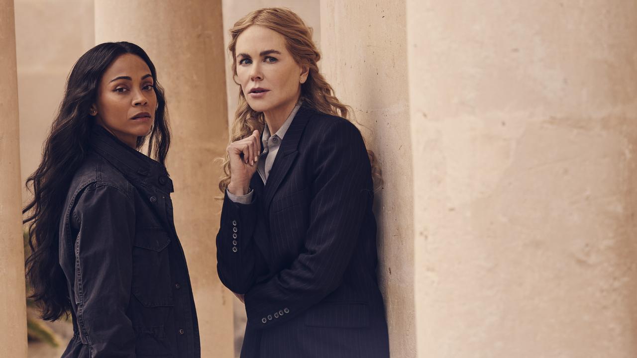 Zoe Saldana as Joe and Nicole Kidman as Kaitlyn Meade in Lioness. Picture: Ramona Rosales/Paramount+