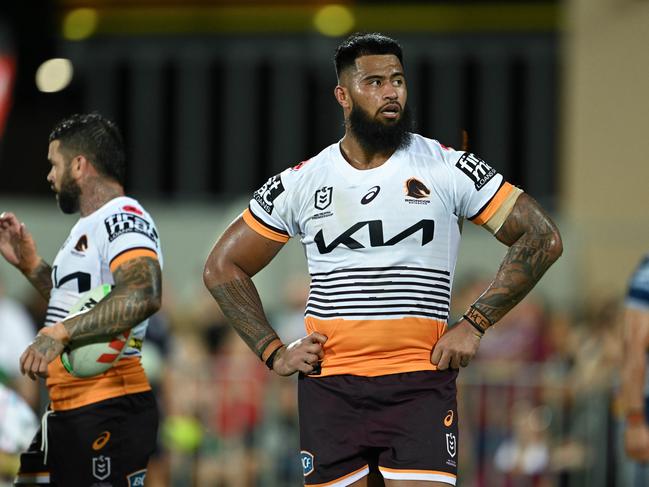 Brisbane's Payne haas against the Parramatta Eels in Darwin tonight. 21/04/2023. Picture; NRL Photos