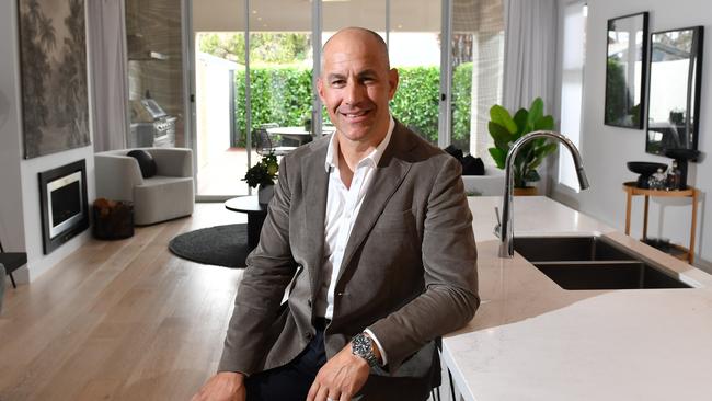 Warren Tredrea poses for a photograph in his home at Heneley Beach, Adelaide on Friday the 4th of October 2019. Warren is selling his luxurious Henley Beach home. (AAP/Keryn Stevens)