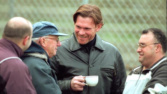 Rod Butterss among the crowd at St Kilda training in 2001.