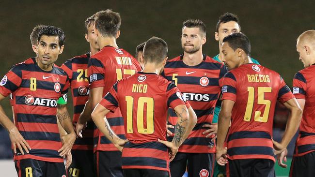 The Wanderers after their loss to rs v Urawa Red Diamonds in their ACL game at Campbelltown Stadium. pic Mark Evans