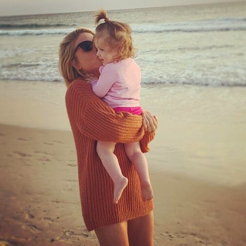 Erin Molan with her daughter Eliza.