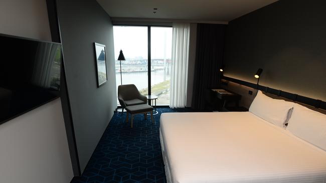 A room at the Four Points by Sheraton in Melbourne's Docklands. Picture: Andrew Henshaw