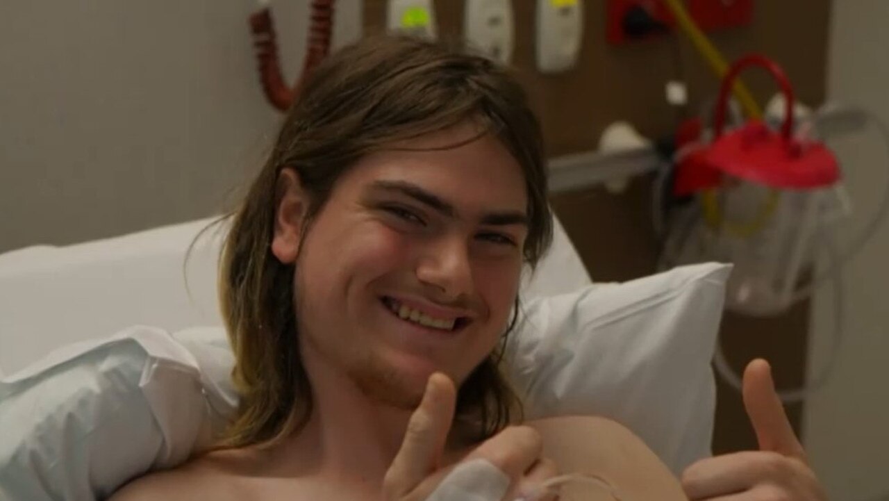 Luke Pascoe in good spirits while recovering from his injuries. Picture: ABC