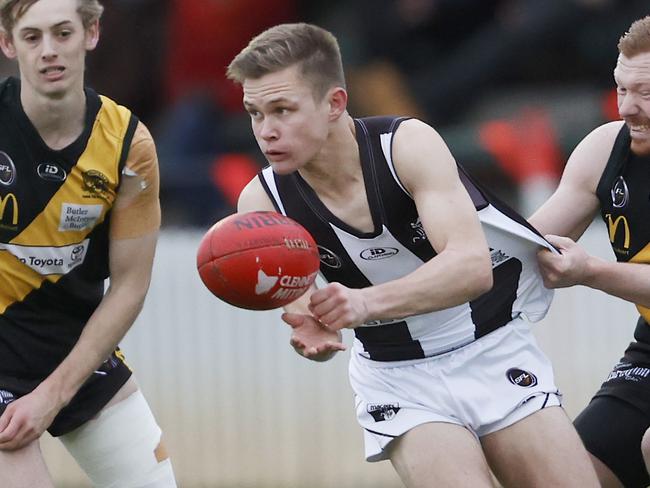 SFL.  Lachlan Blackwell Claremont and Harrison Fish Hobart.  Hobart V Claremont.  Picture: Nikki Davis-Jones