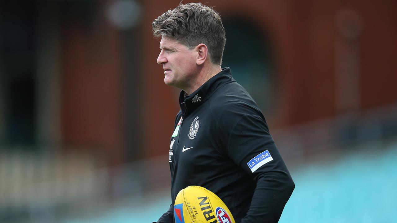 SYDNEY, AUSTRALIA - JUNE 14: Robert Harvey, Midfield &amp; Transition Coach of the Magpies during the round 13 AFL match between the Melbourne Demons and the Collingwood Magpies at Sydney Cricket Ground on June 14, 2021 in Sydney, Australia. (Photo by Jason McCawley/AFL Photos/via Getty Images)