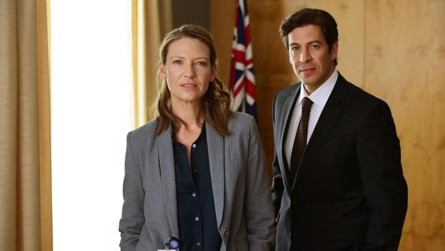 Anna Torv and Don Hany in a scene from the Foxtel drama Secret City: Under the Eagle.