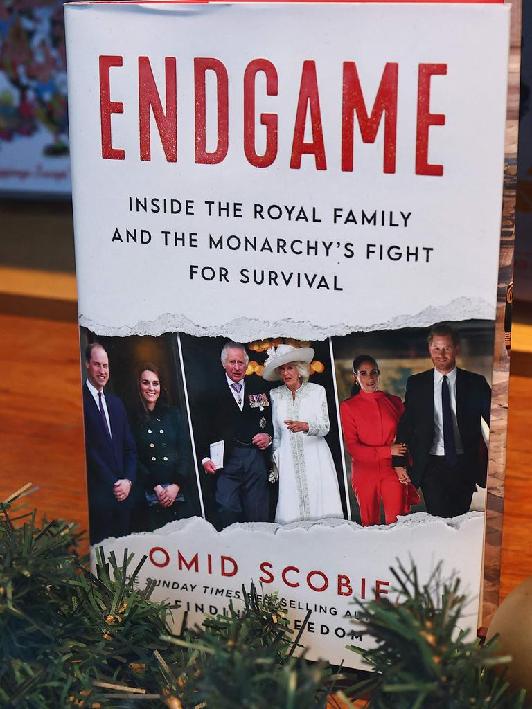 Omid Scobie’s book Endgame. Picture: AFP