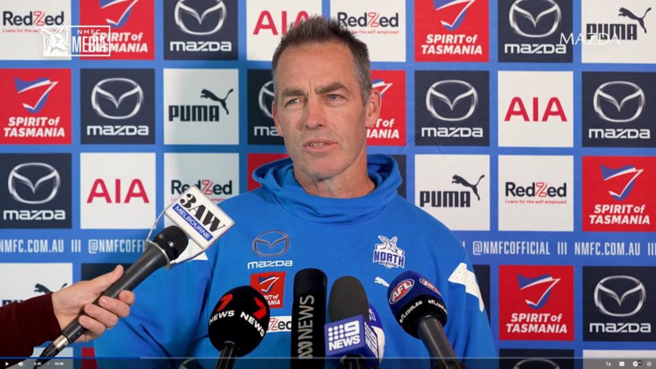 Alastair Clarkson has moved into a coaching role at North Melbourne.