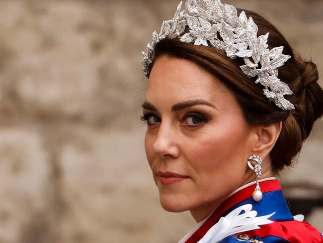 (FILES) Britain's Catherine, Princess of Wales arrives at Westminster Abbey in central London on May 6, 2023, ahead of the coronations of Britain's King Charles III and Britain's Camilla, Queen Consort. Britain's Catherine announced cancer diagnosis on March 22, 2024. (Photo by Odd ANDERSEN / AFP)