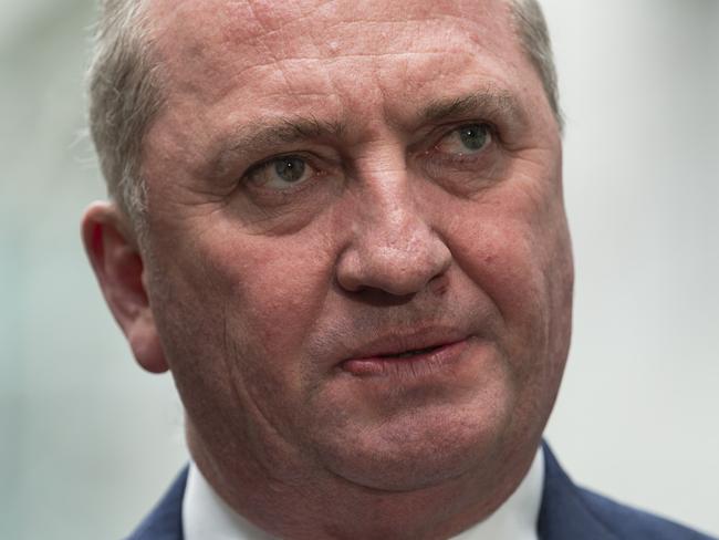 CANBERRA, AUSTRALIA - NewsWire Photos JUNE 21, 2021: Barnaby Joyce addresses the media at Parliament House in Canberra. Picture: NCA NewsWire / Martin Ollman