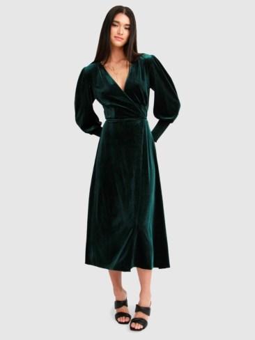 Belle & Bloom Current Mood Velvet Wrap Dress. Picture: THE ICONIC.