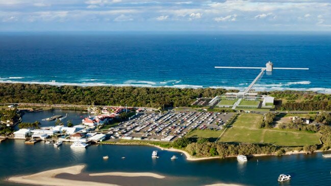 What The Spit would look like with an offshore cruise ship terminal at Philip Park.