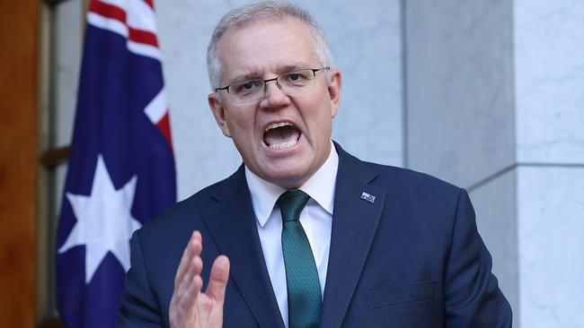 Scott Morrison says Australia is ‘going through one of the toughest parts of this Covid pandemic’. Picture: Gary Ramage