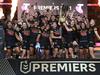 BRISBANE, AUSTRALIA - OCTOBER 03:  The Panthers celebrate with the Premiership Trophy after winning the 2021 NRL Grand Final match between the Penrith Panthers and the South Sydney Rabbitohs at Suncorp Stadium on October 03, 2021, in Brisbane, Australia. (Photo by Bradley Kanaris/Getty Images)