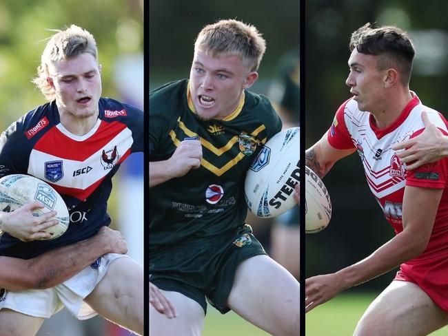 Junior representative players Kieran Diamond from Kincumber, Zac Gillett from Wyong and Jackson Pennell from Erina, who all play in the 2023 Central Coast Rugby League season. Picture: Sue Graham