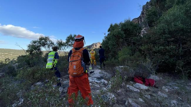 Emergency services attended to an injured rock climber at Hollow Mountain, Laharum on January 3, 2023. Photo: SES Ararat Unit