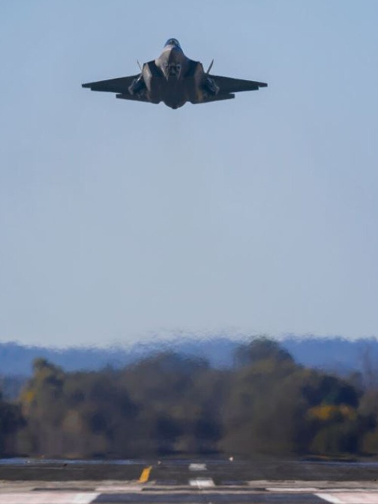 Australia’s highly vaunted – though still limited to ‘Initial Operational Capability – F-35s may live up to their promise in the air. But their heavy reliance on large paved runways and complex maintenance facilities are an achilles heel. Picture: ADF