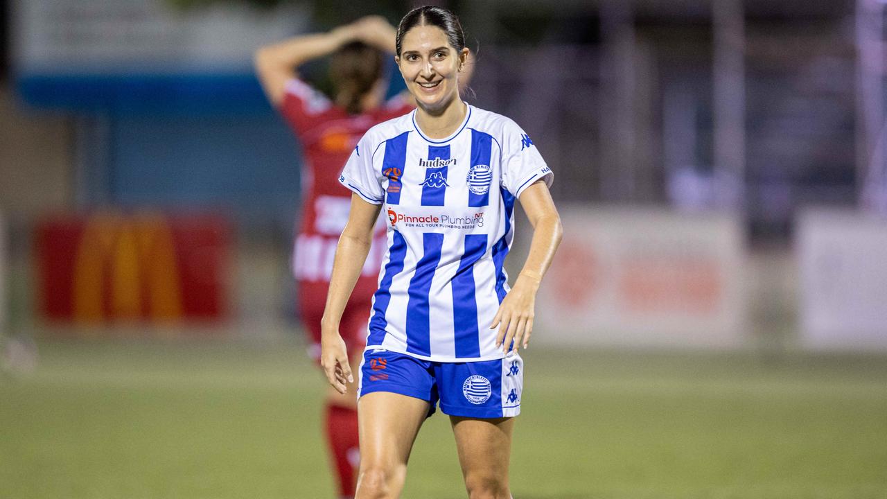 Action shots from the fifth annual GleNTi Cup between Hellenic AC and Darwin Olympic SC, June 3, 2025. Picture: Pema Tamang Pakhrin