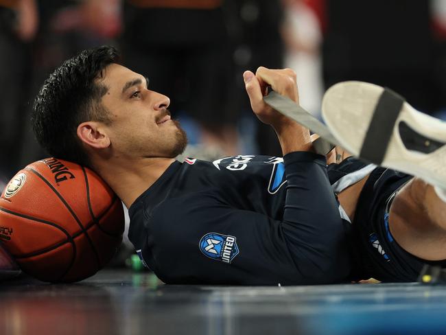 MELBOURNE, AUSTRALIA - MARCH 12: Shea Ili of United warms up ahead of game two of the NBL Grand Final Series between Melbourne United and Illawarra Hawks at John Cain Arena, on March 12, 2025, in Melbourne, Australia. (Photo by Daniel Pockett/Getty Images)