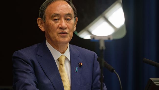 Japan's Prime Minister Yoshihide Suga declares the latest state of emergency for Tokyo. Picture: Getty Images