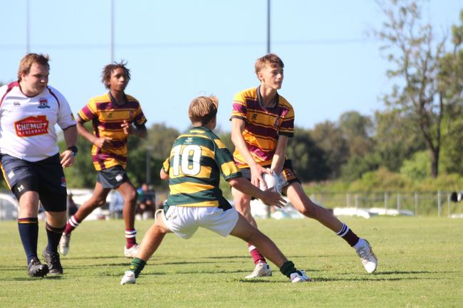 Ballymore Cup rugby action at the Albany Creek Brumbies Junior Rugby Union Club on Friday, April 12, 2024.