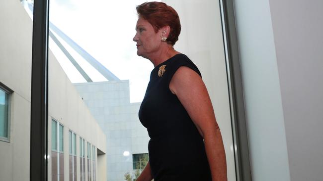 Senator Pauline Hanson in Parliament House in Canberra. Picture: Gary Ramage