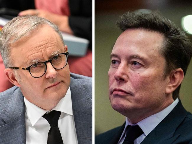 Anthony Albanese has upset X owner Elon Musk with the teen age ban social media Bill. Picture: Martin Ollman/ NewsWire