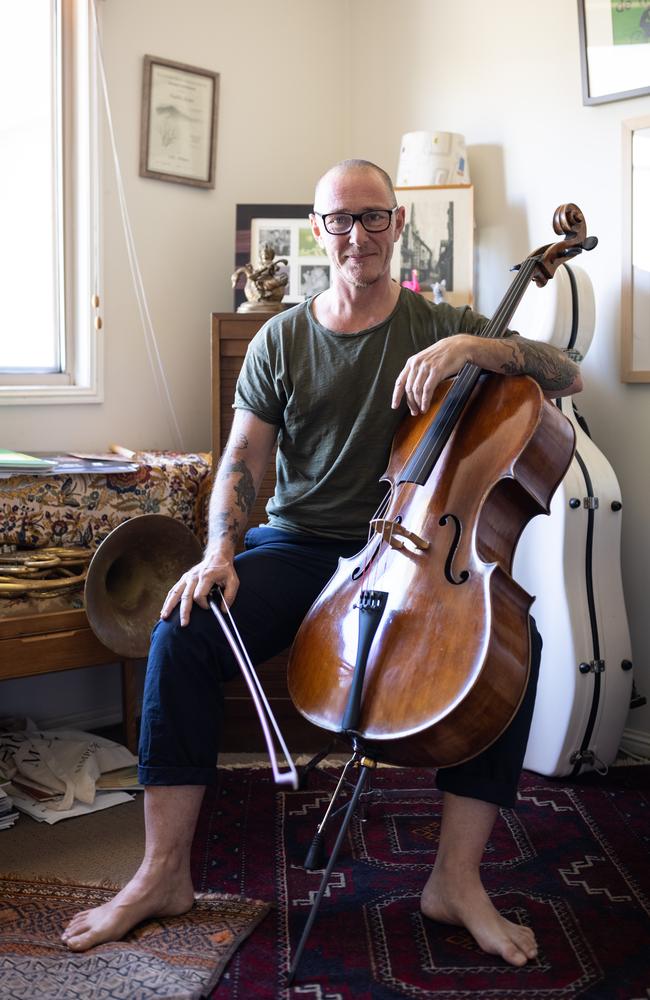 Writer, musician and broadcaster Ed Ayres at home. Picture: David Kelly