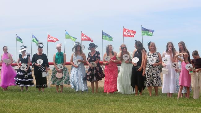 Judging for fashions on the field at the Mt Wycheproof Cup race day.